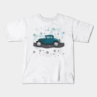 Blue car watercolor sketch Kids T-Shirt